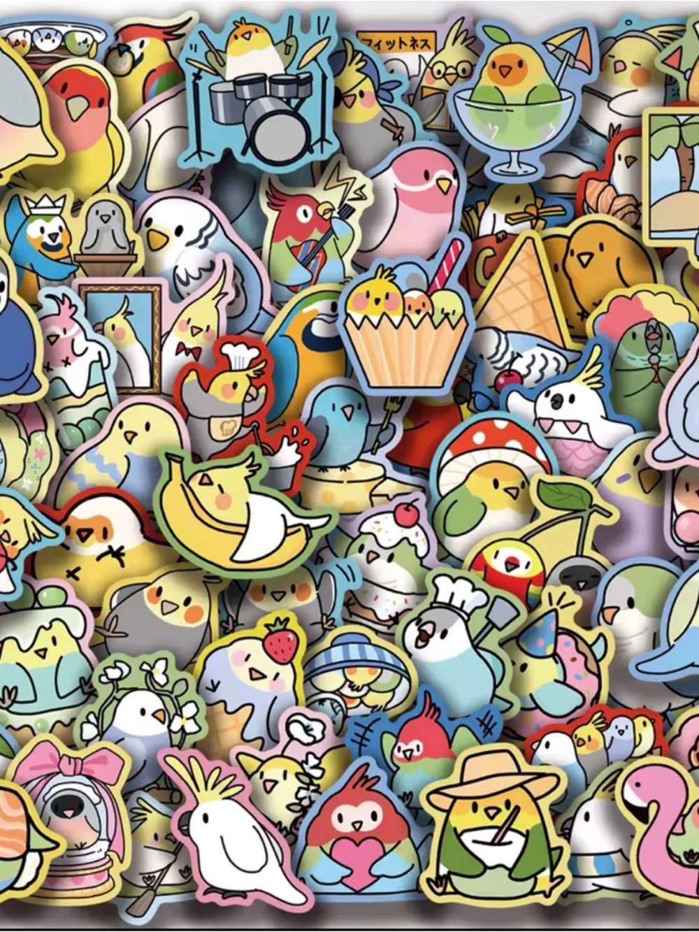 70 Cute Colorful Bird Stickers